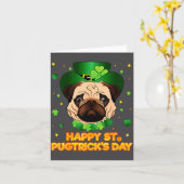 Glücklicher St. Patricks Pugtricks Tag Irischer Pu Karte (Gelbe Blume)