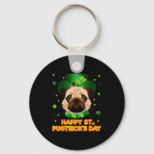 Glücklicher St. Patricks Pugtricks Tag Irischer Pu Schlüsselanhänger