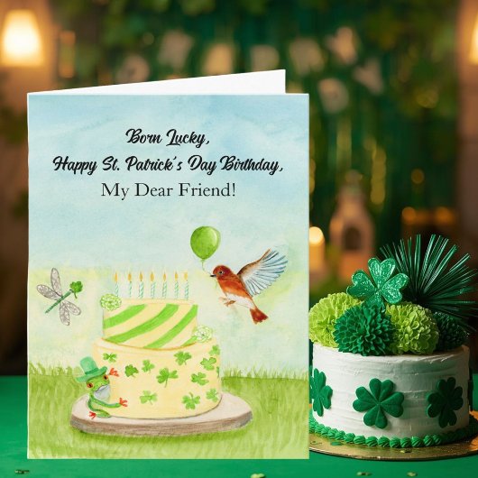 Glücklicher St. Patricks Tag Geburtstag Karte