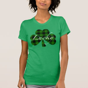 Glücklicher St. Patty’s Shamrocks   grün kariert T-Shirt