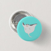 Glücklicher Stachelrochen Button (Vorne & Hinten)