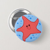 Glücklicher Starfishknopf Button (Vorne & Hinten)