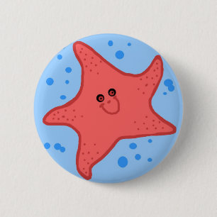Glücklicher Starfishknopf Button