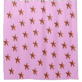 Glücklicher Starfishtanz im Rosa Duschvorhang (Vorderseite)