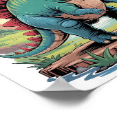 Glücklicher Stegosaurus Poster (Ecke)