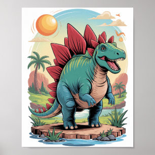 Glücklicher Stegosaurus Poster