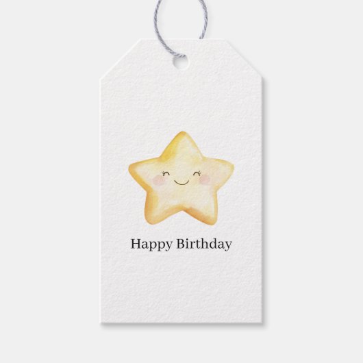 Glücklicher Stern-Geburtstag Geschenkanhänger (Vorderseite)
