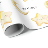 Glücklicher Stern Geburtstag Geschenkpapier (Rolleneckpunkt)