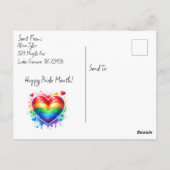 Glücklicher Stolz! Lgbtqia+ Monat Postkarte (Rückseite)