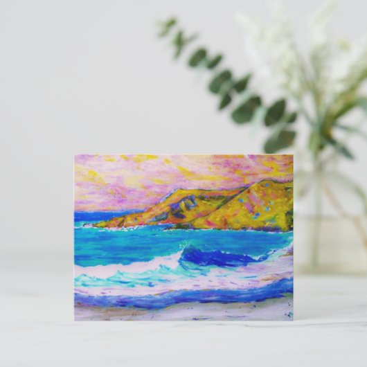 glücklicher Strandkampf Postkarte (Stehend Vorderseite)