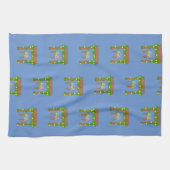 Glücklicher Sukkot Tag, mit Zitronen. Geschirrtuch (Horizontal)