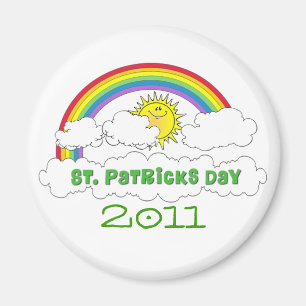 Glücklicher Sun und Regenbogen-St. Patricks Day Magnet