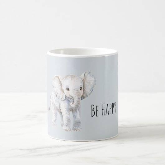 Glücklicher Süßer Elefant Kaffeetasse (Mittel)