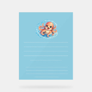 Glücklicher Süßer Oktopus Kawaii Meer Leben Illust Acrylschild