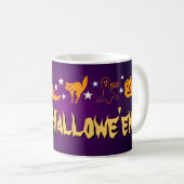 Glücklicher Symbol-Hexe-Mond-Geist Halloweens Kaffeetasse (VorderseiteRechts)