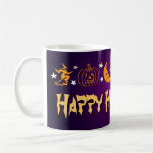 Glücklicher Symbol-Hexe-Mond-Geist Halloweens Kaffeetasse (Links)