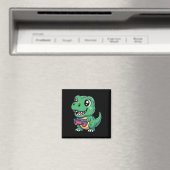 Glücklicher T-Rex mit Spielcontroller Süßer Gamer Magnet (In Situ (Geschirrspüler))