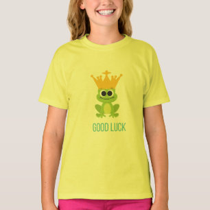 Glücklicher T - Shirt gekrönt Frosch "Viel Glück" 