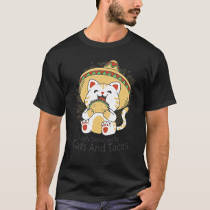 Glücklicher Taco-Katze-Dienstag mit Sombrero T-Shirt