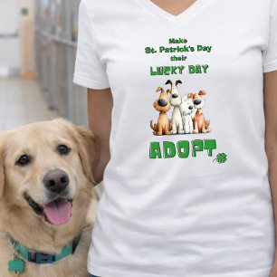 Glücklicher Tag Adoptiere Rettungshunde Süßer St.  T-Shirt
