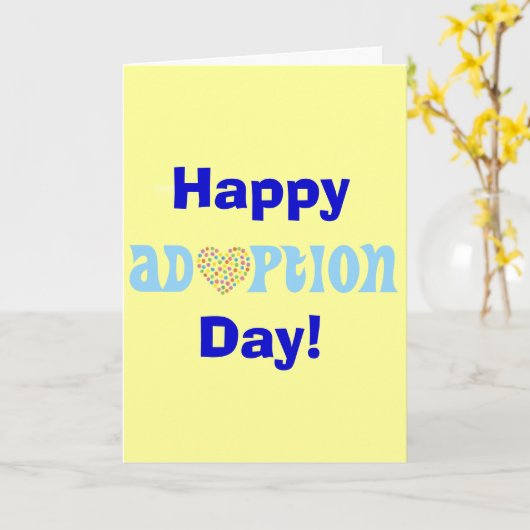 Glücklicher Tag der Adoption! Karte (Gelbe Blume)