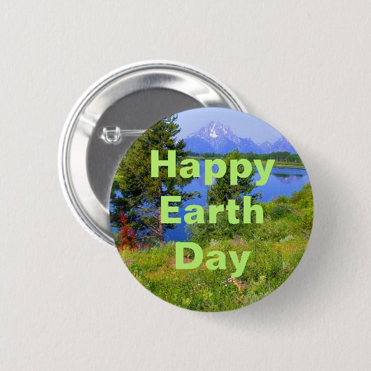 Glücklicher Tag der Erde Button (Vorne & Hinten)