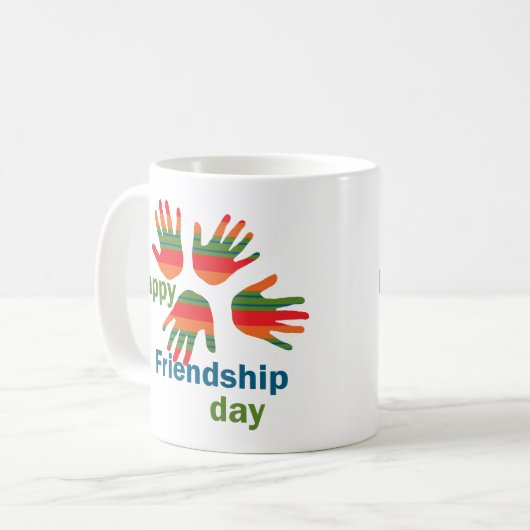 Glücklicher Tag der Freundschaft Kaffeetasse (Vorderseite Links)