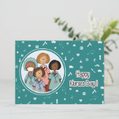 Glücklicher Tag der Krankenschwestern. Krankenpfle Karte (Stehend Vorderseite)