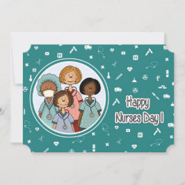Glücklicher Tag der Krankenschwestern. Krankenpfle Karte