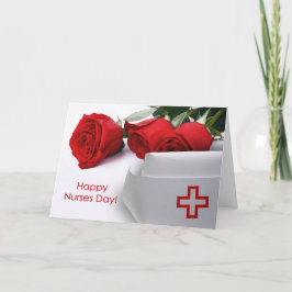 Glücklicher Tag der Krankenschwestern. Rote Rosen Karte