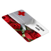Glücklicher Tag der Krankenschwestern. Rote Rosen Magnet (Rechte Seite)