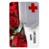 Glücklicher Tag der Krankenschwestern. Rote Rosen Magnet (Vertikal)
