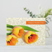 Glücklicher Tag der Krankenschwestern. Spring Tuli Karte (Stehend Vorderseite)