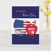 Glücklicher Tag der Krankenschwestern. USA Patriot Karte (Gelbe Blume)