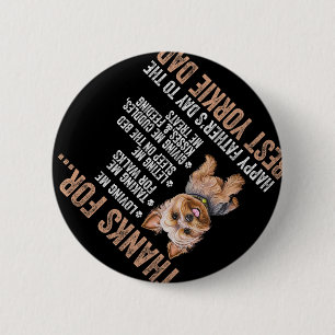 Glücklicher Tag der Väter zum besten Yorkie-Vater Button