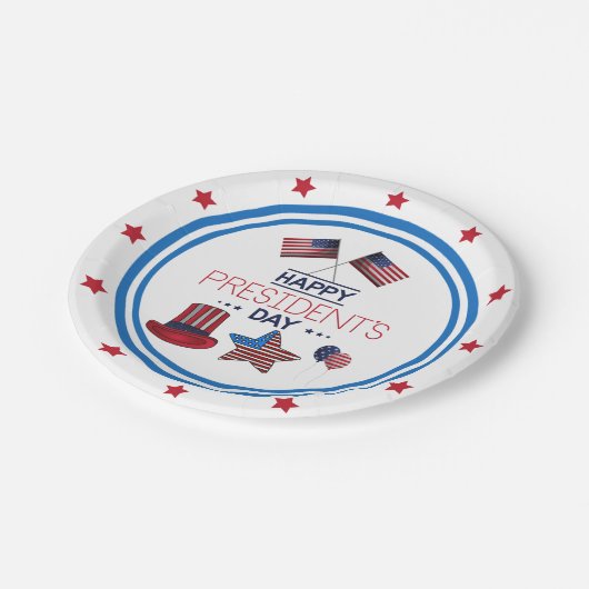 Glücklicher Tag des Präsidenten Pappteller (Schrägansicht)