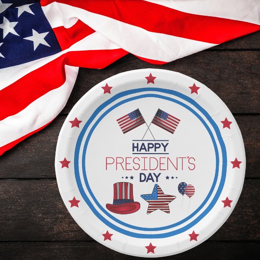 Glücklicher Tag des Präsidenten Pappteller