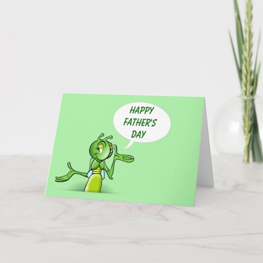 Glücklicher Tag des Vaters mit dem InsektenCricket Karte (Vorderseite)