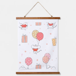 Glücklicher Tag Illustration Wandteppich Mit Holzrahmen