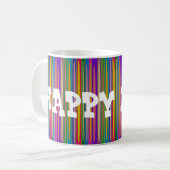 GLÜCKLICHER TAG IN STRIPED ART KAFFEETASSE (Vorderseite Links)