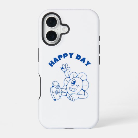 glücklicher Tag iPhone 16 Hülle (Rückseite)