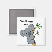 Glücklicher Tag Koala Magnet (Vorderseite/Rückseite)