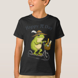 Glücklicher Tag Kuchen 3.14 Frosch Scooter lustige T-Shirt
