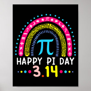 Glücklicher Tag Regenbogen 3.14 Zahl Mathe Lehrer  Poster