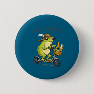 Glücklicher Tag Torte 3,14 Frosch Roller lustiger  Button