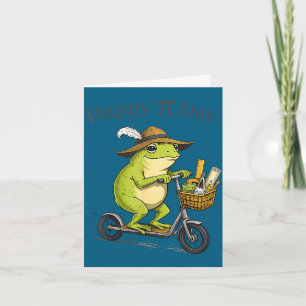 Glücklicher Tag Torte 3.14 Frosch Scooter lustiger Karte