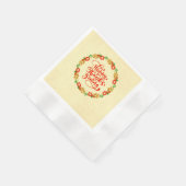 Glücklicher Tanksgiving Red Gold Wreath Cocktail Serviette (Ecke)