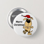 Glücklicher Tanzen-Hund im Button (Vorne & Hinten)