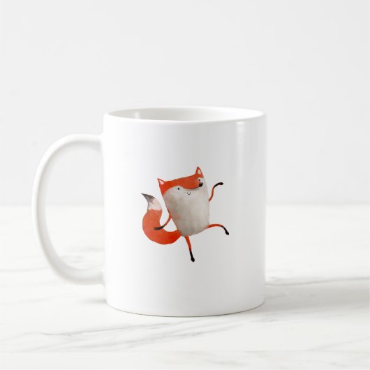 Glücklicher tanzender Fox Kaffeetasse (Links)