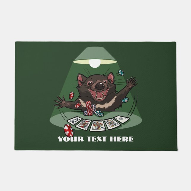 Glücklicher tasmanischer Teufel-königliches Fußmatte (Vorderseite)